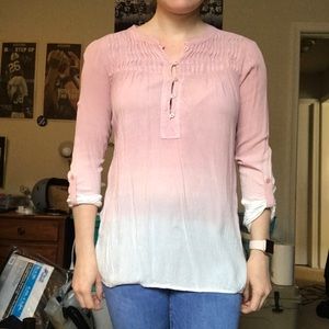 Pink/white Ombré blouse